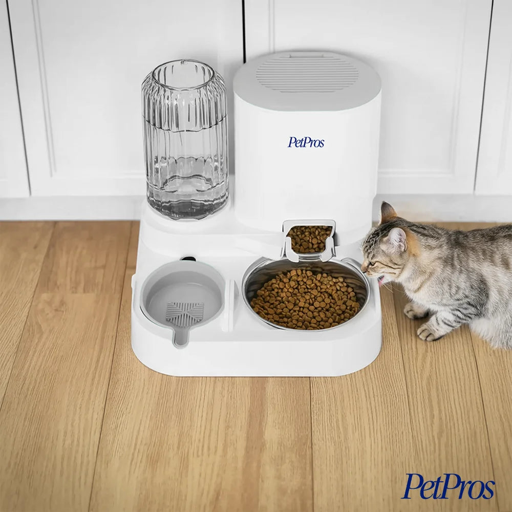 2-in-1 Automatische Kattenvoer- en Waterdispenser met RVS | PetPros