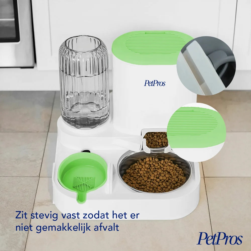 2-in-1 Automatische Kattenvoer- en Waterdispenser met RVS | PetPros