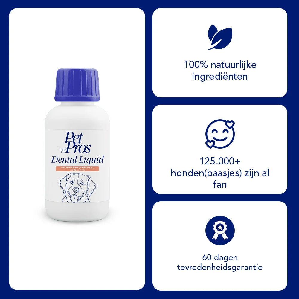 Dental Liquid voor Honden – Frisse Adem & Gebitsverzorging | PetPros