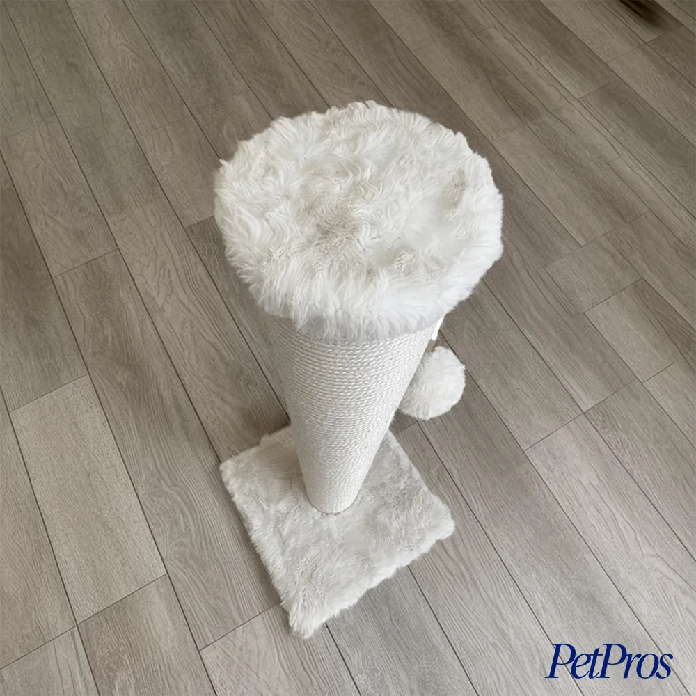 Krabpaal – Beige | Sisal & Fluweel – 62 cm met Speelballetje | PetPros