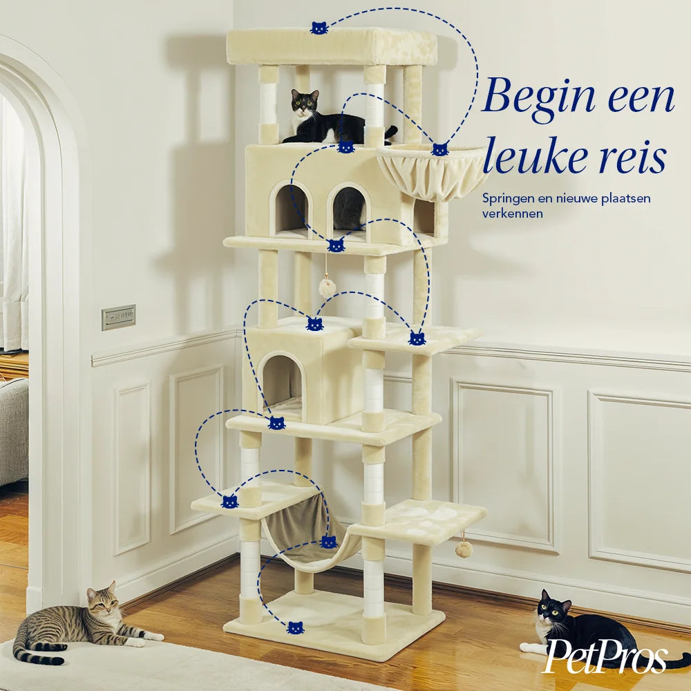 PetPros Luxe Krabpaal XXL – 210 cm Hoog | PetPros