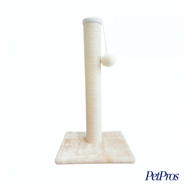 Krabpaal – Beige | Sisal & Fluweel – 62 cm met Speelballetje | PetPros