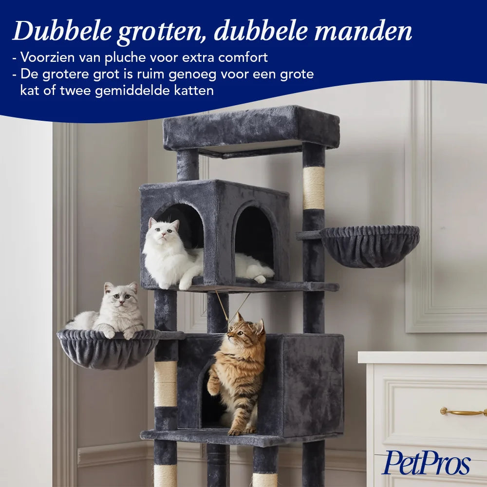Kattentoren 175cm met Manden & Krabpalen | PetPros