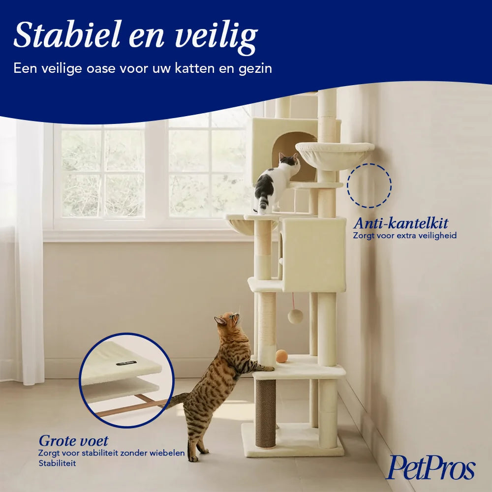 Kattentoren 175cm met Manden & Krabpalen | PetPros
