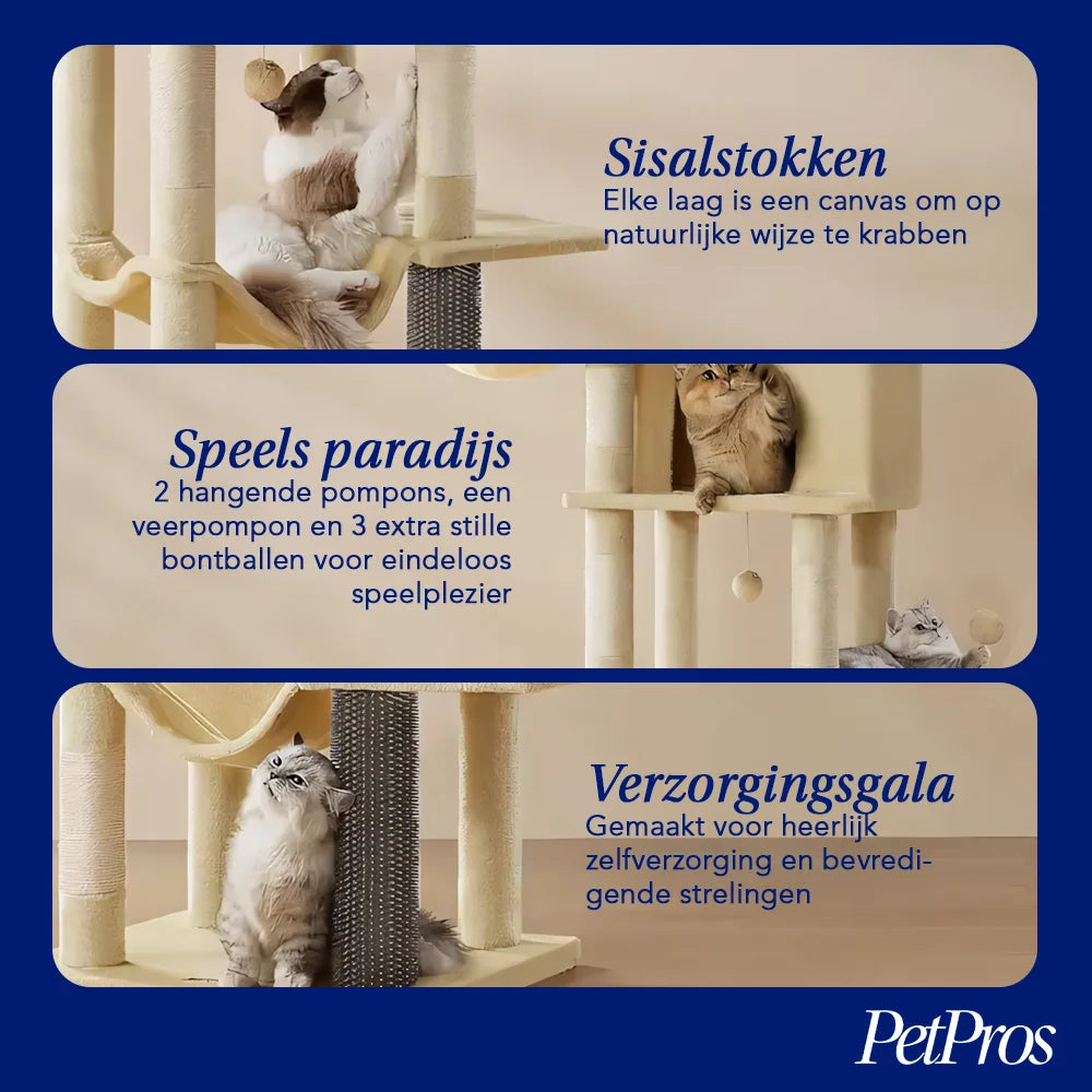 Kattentoren 175cm met Manden & Krabpalen | PetPros