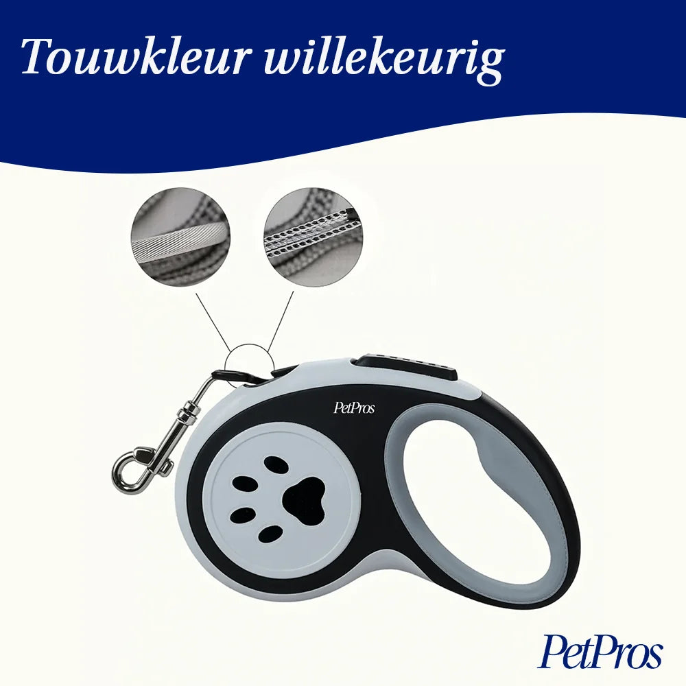Uitschuifbare hondenriem, duurzaam nylon met éénknopsbediening
